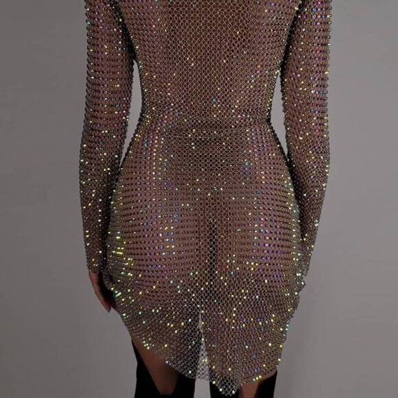 Karla Gil Custom Crystal Mesh Mini Dress - Picture 4 of 6